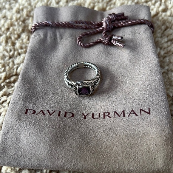 DAVID YURMAN Albion petite ring with amethyst stone and diamonds in size 6 - Picture 3 of 8
